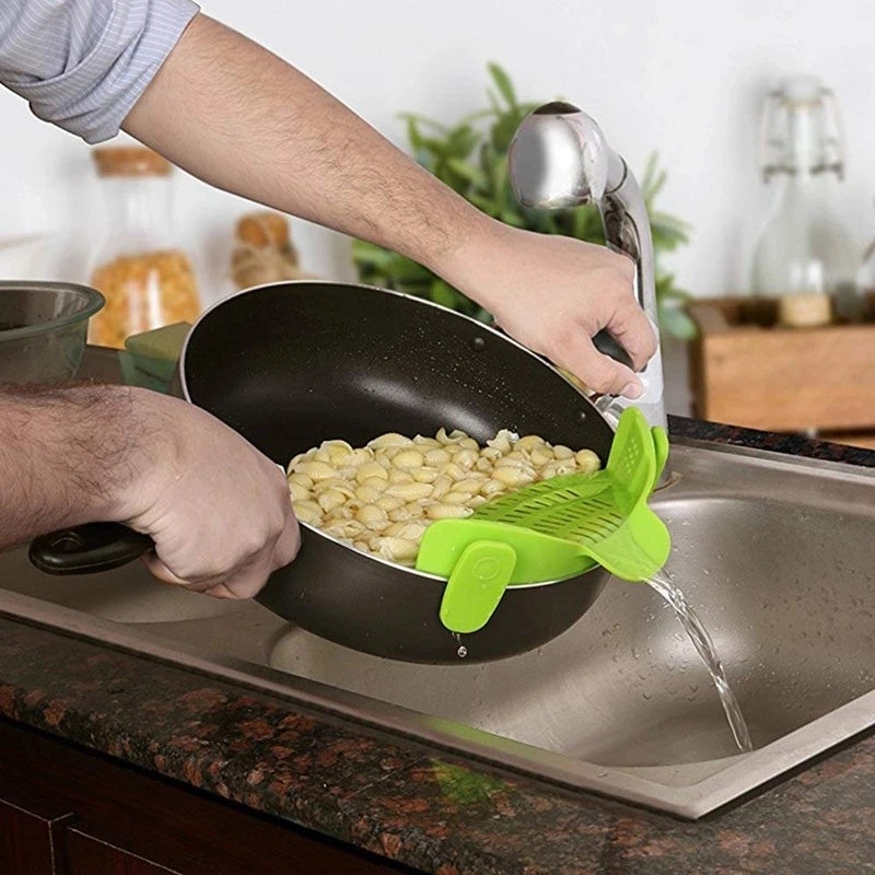 Universal Silicone Clip on Pan Pot Strainer