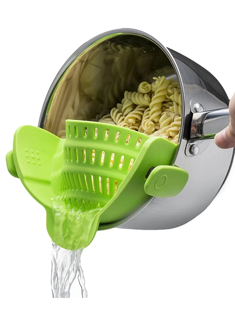 Universal Silicone Clip on Pan Pot Strainer