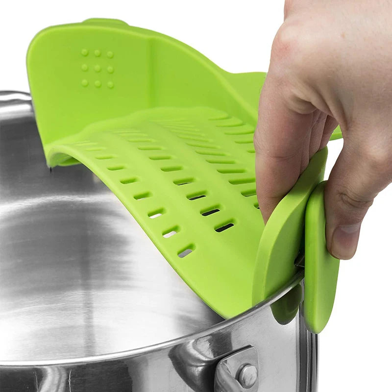 Universal Silicone Clip on Pan Pot Strainer