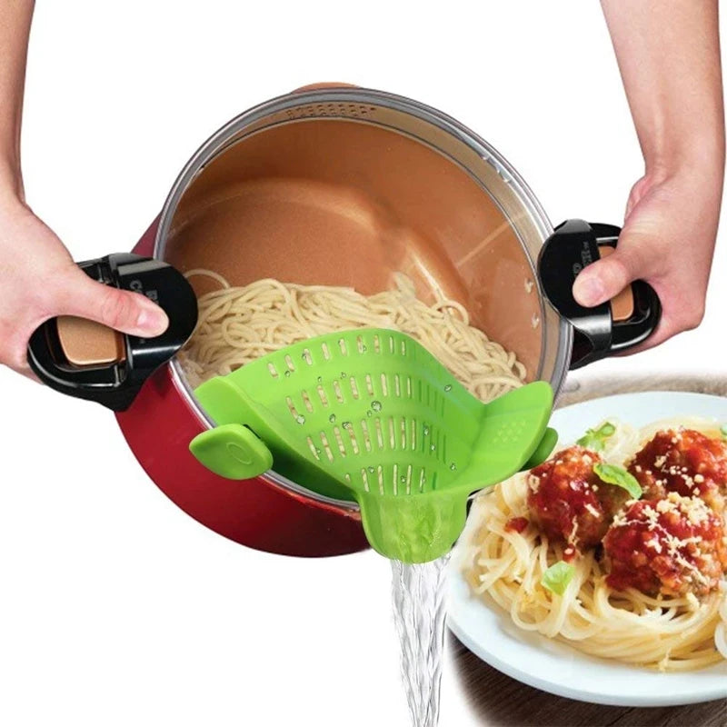 Universal Silicone Clip on Pan Pot Strainer