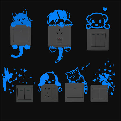 Blue Luminous Switch Stickers