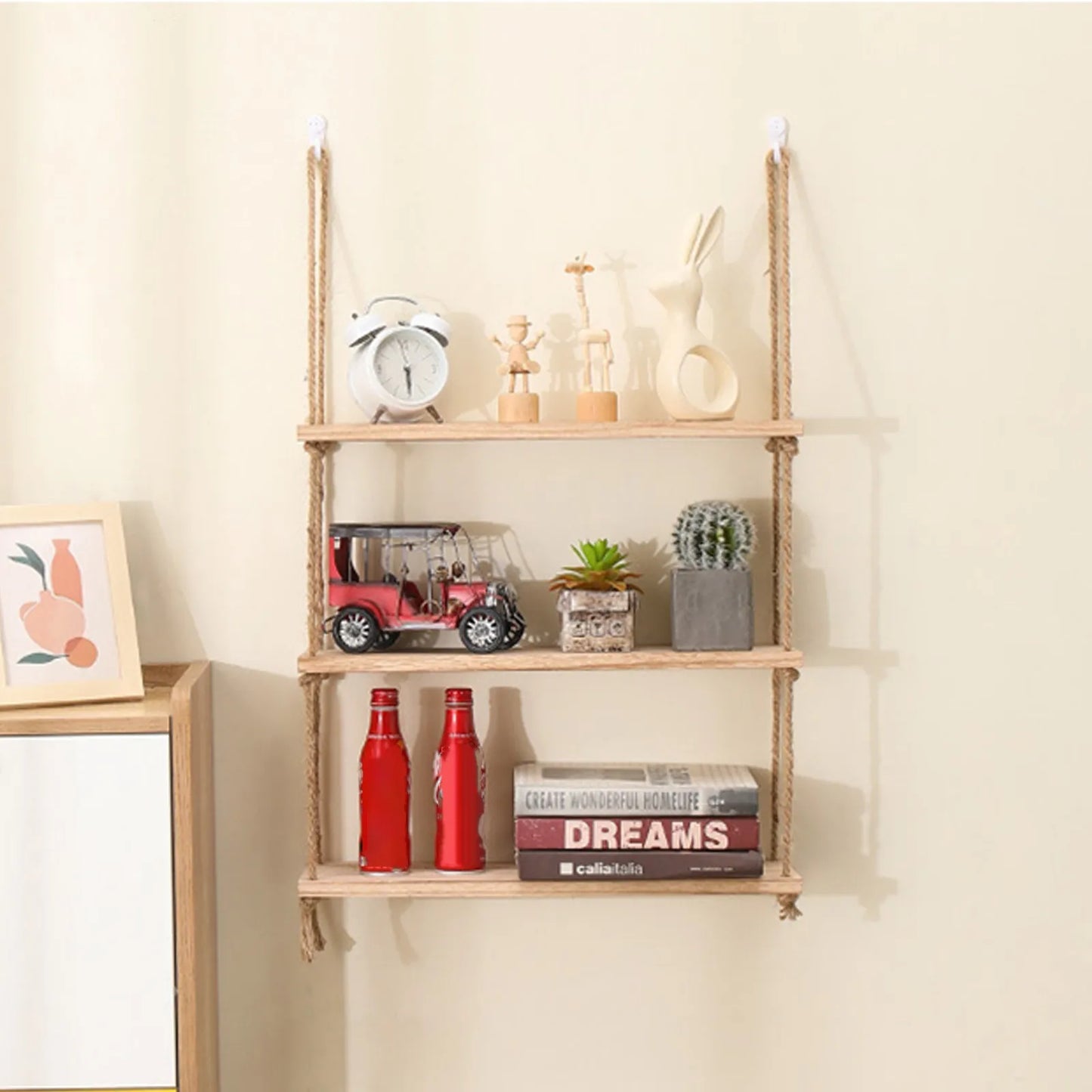 Wooden Floating Shelves for Wall Plant