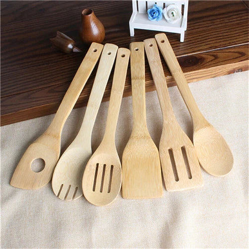 Bamboo Spoon Spatula Kitchen