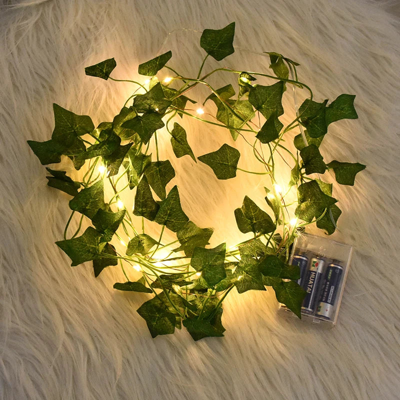 Flower Green Leaf String Lights