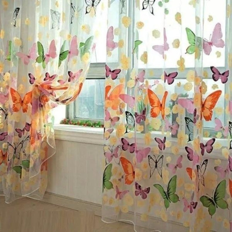 Window Curtain Large Butterfly