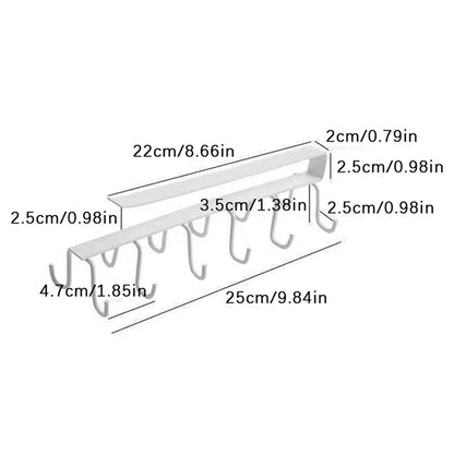 Double-row Hooks Kitchen  Cupboard Shelf