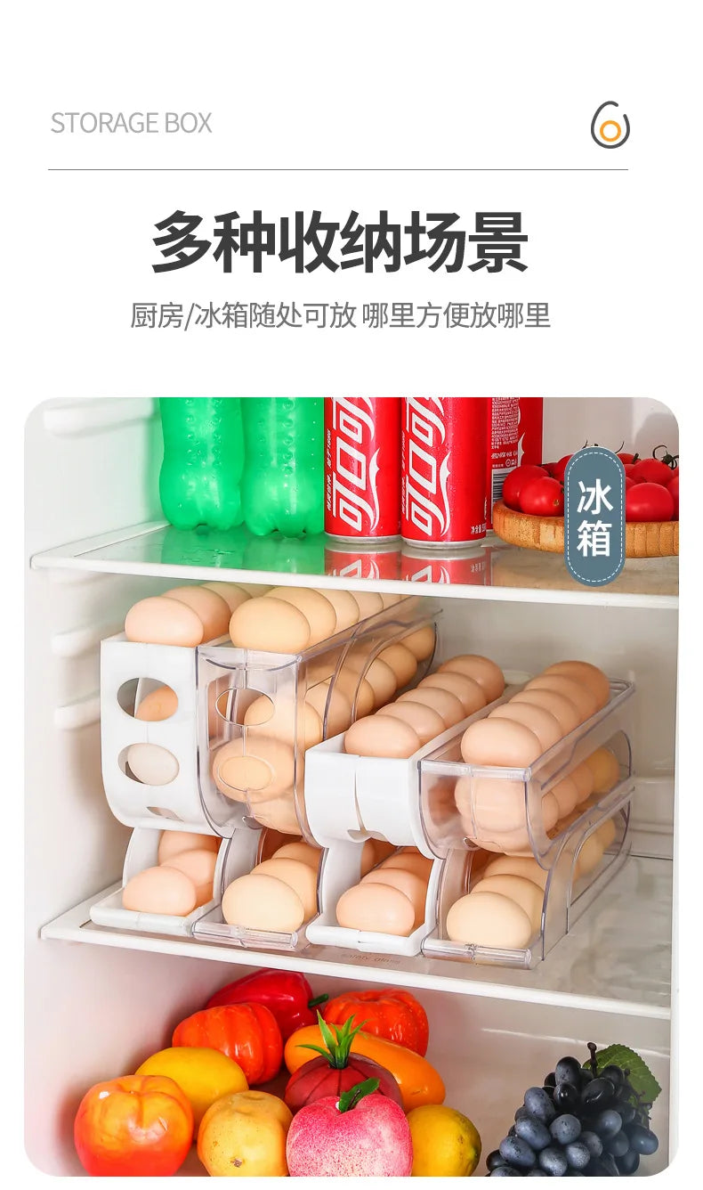 Household Automatic Rolling Egg Storage Box