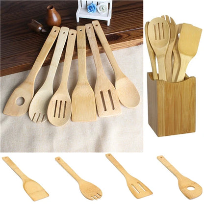 Bamboo Spoon Spatula Kitchen