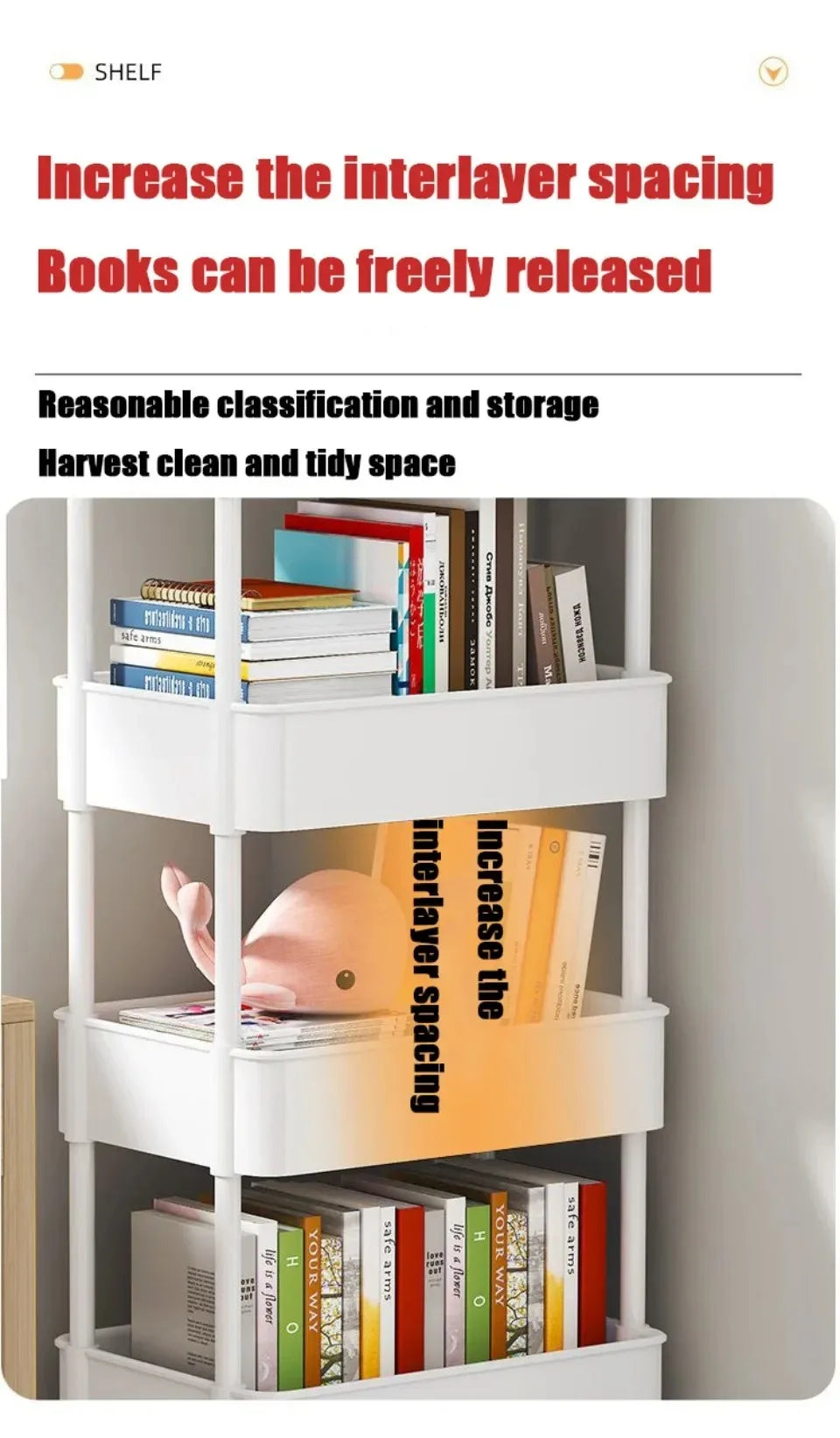 Bookshelf Storage Trolley