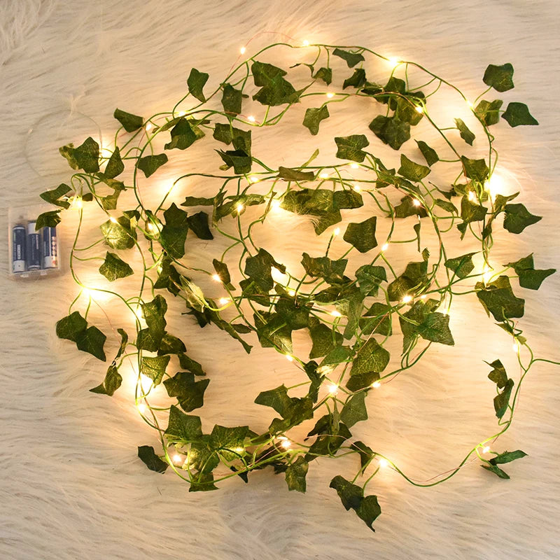 Flower Green Leaf String Lights