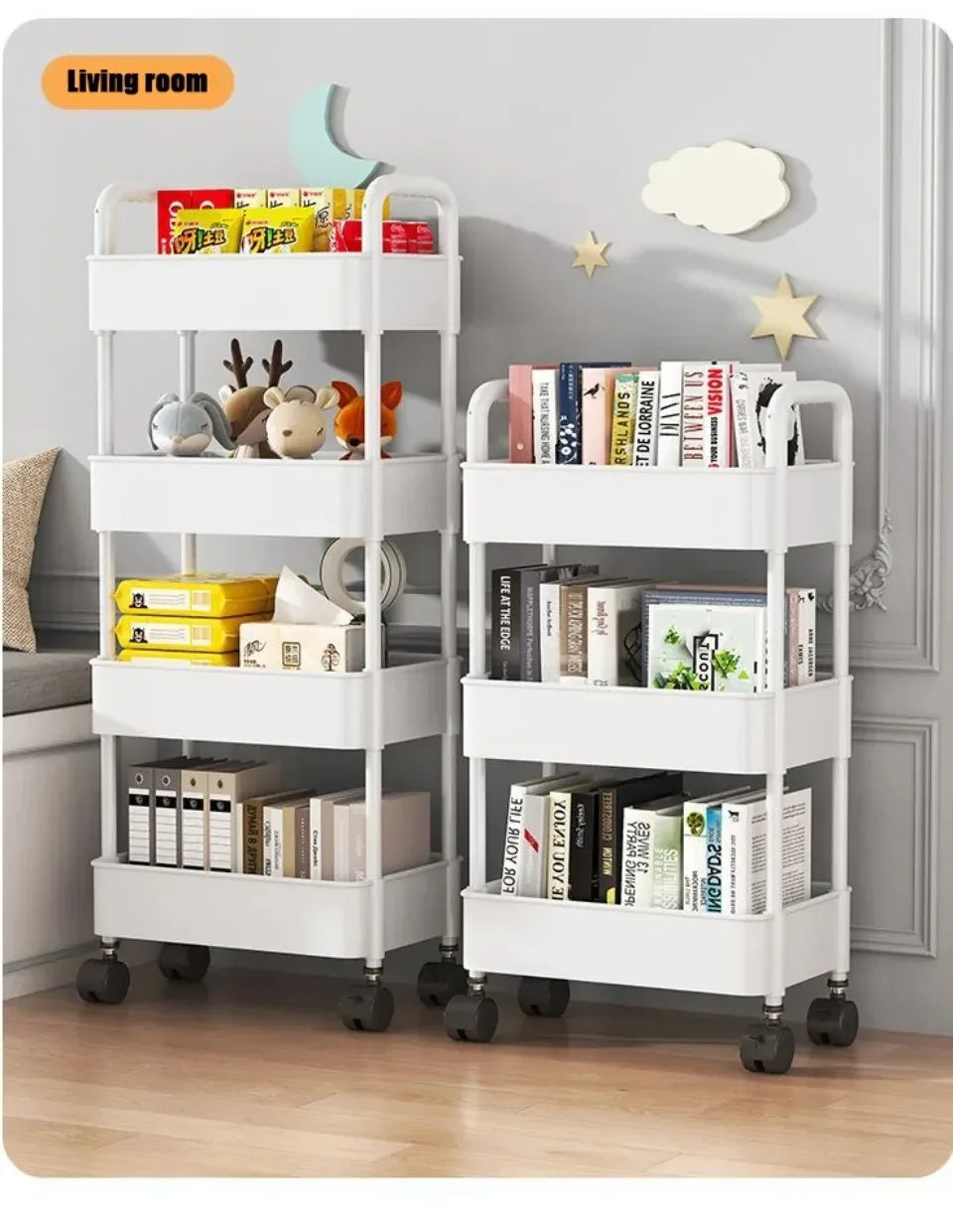 Bookshelf Storage Trolley