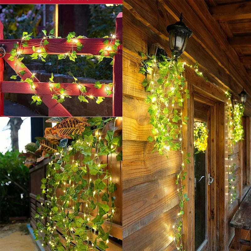 Flower Green Leaf String Lights