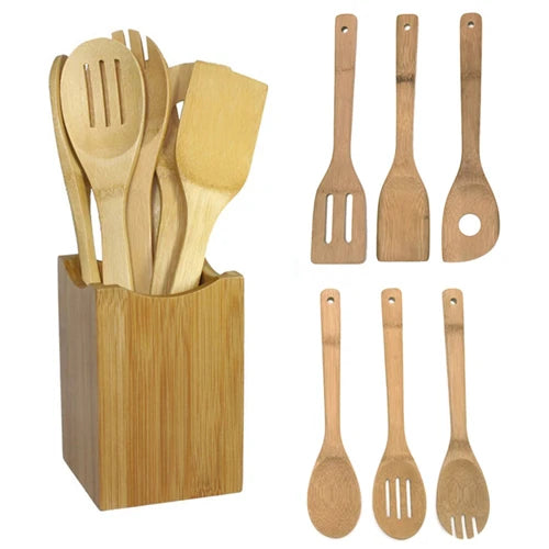 Bamboo Spoon Spatula Kitchen