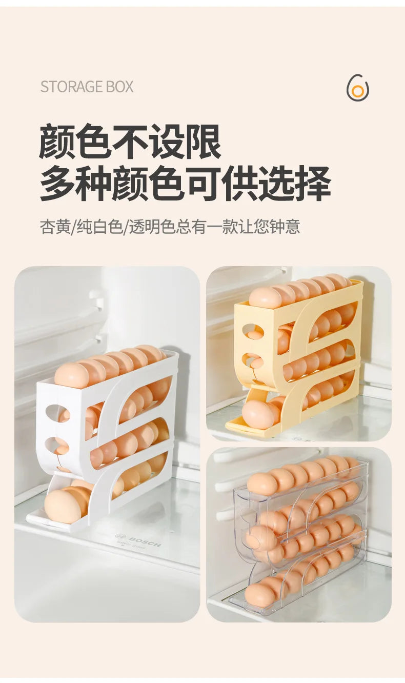 Household Automatic Rolling Egg Storage Box