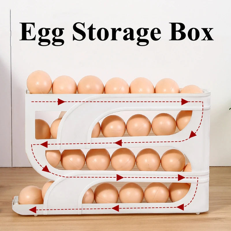 Household Automatic Rolling Egg Storage Box