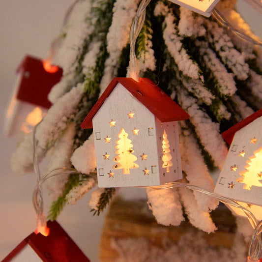 Christmas Wooden House LED