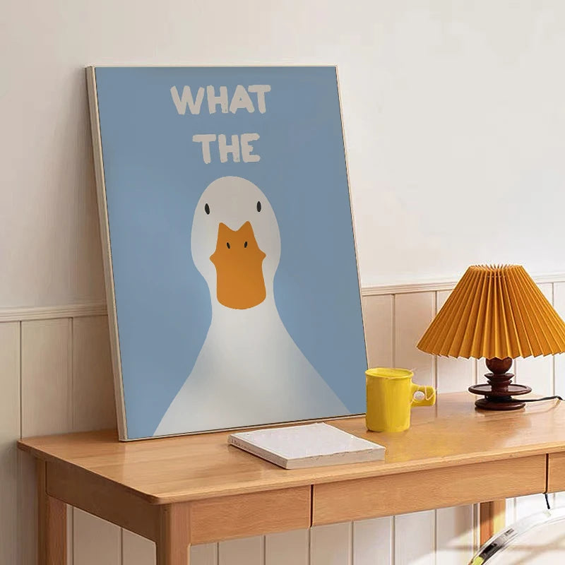 What the Duck Print Art Picture Funny