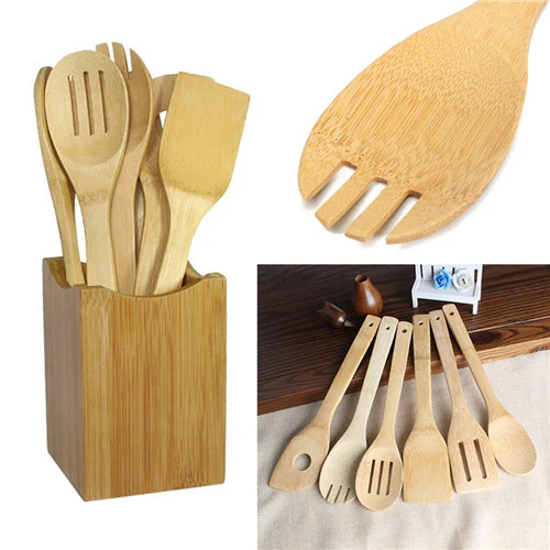 Bamboo Spoon Spatula Kitchen