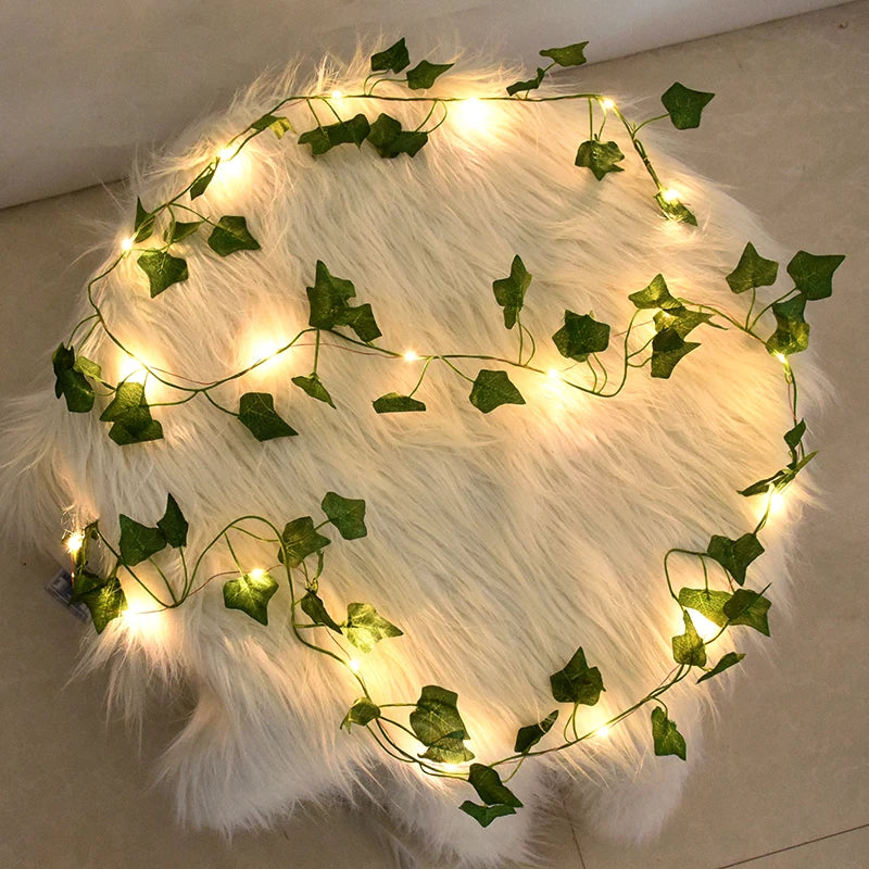 Flower Green Leaf String Lights