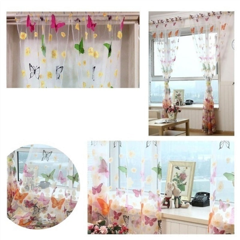 Window Curtain Large Butterfly