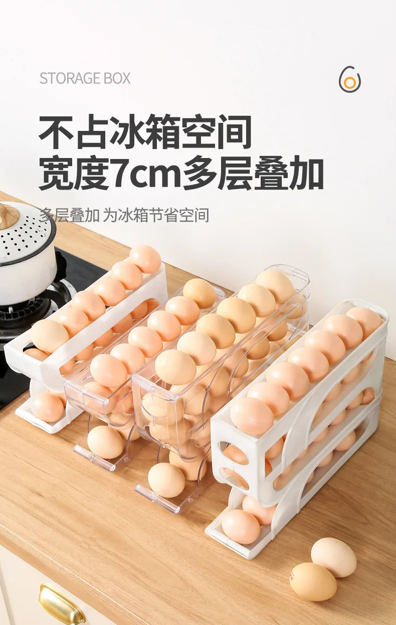 Household Automatic Rolling Egg Storage Box