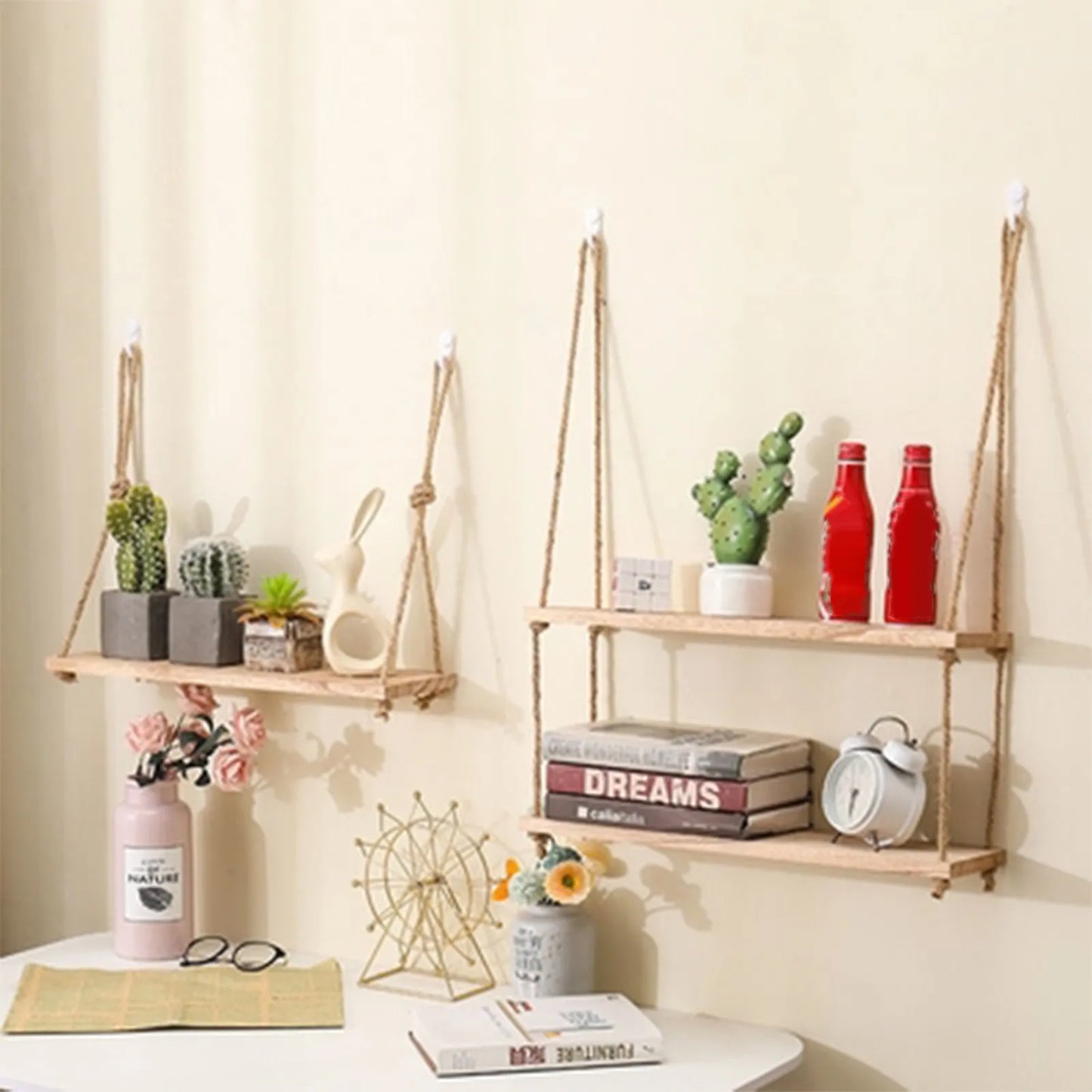 Wooden Floating Shelves for Wall Plant