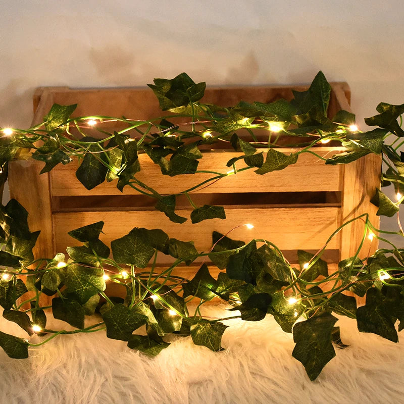 Flower Green Leaf String Lights