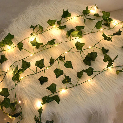 Flower Green Leaf String Lights