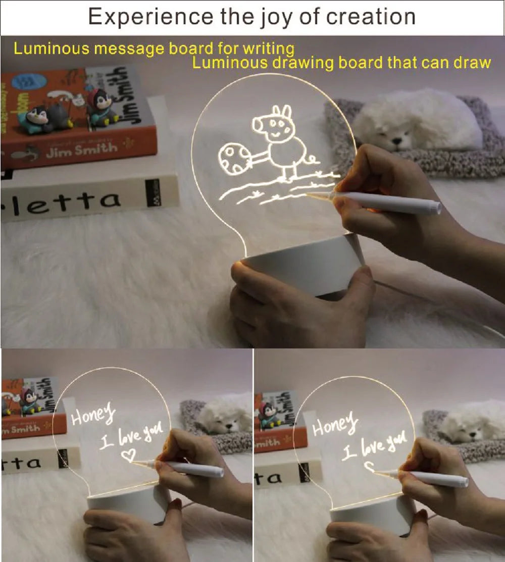 Creative LED Note Board Night