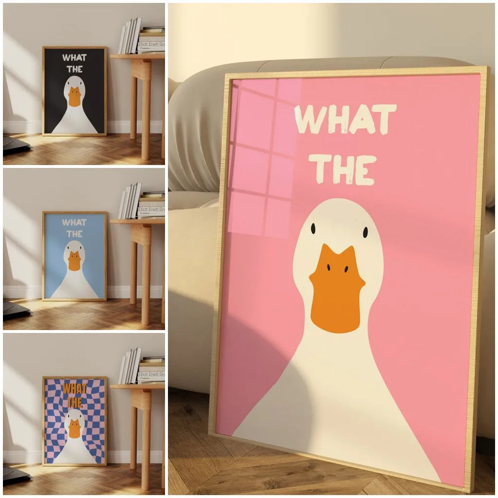 What the Duck Print Art Picture Funny