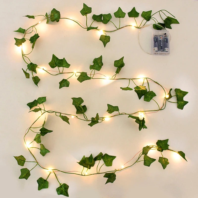 Flower Green Leaf String Lights