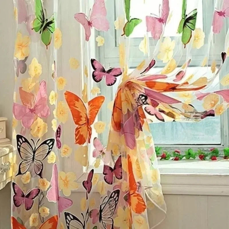 Window Curtain Large Butterfly